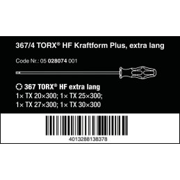ZESTAW WKRĘTAKÓW KRAFTFORM TORX, TRZPIEŃ 300MM, 4SZT.