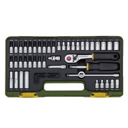 ZESTAW KLUCZY NASADOWYCH 1/4''Z GRZECHOTKĄ 50CZ.