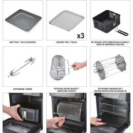 FRYTKOWNICA BEZTŁUSZCZOWA, PIEKARNIK 12L 1800W