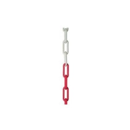 ŁAŃCUCH PLASTIKOWY BIAŁO-CZERWONY 841MM 25MB SZPULA