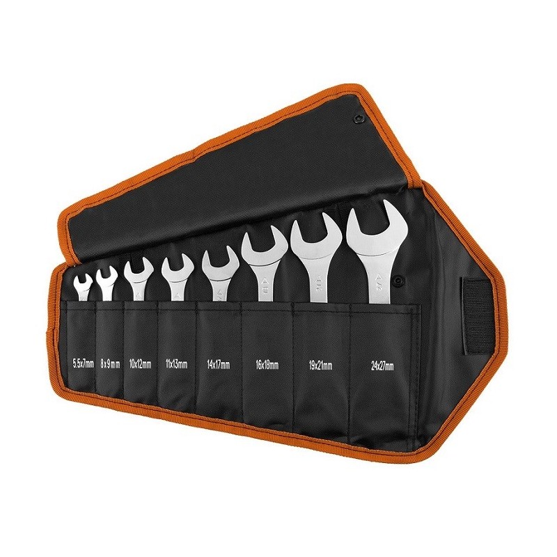 KLUCZE PŁASKIE DWUSTRONNE 5.5-27MM ZESTAW 8 SZTUK KLUCZE PŁASKIE DWUSTRONNE 5.5-27MM ZESTAW 8 SZTUK