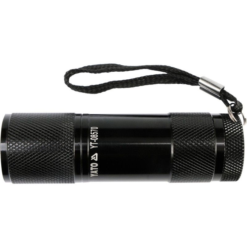 LATARKA ALUMINIOWA, 9LED, CZARNA LATARKA ALUMINIOWA, 9LED, CZARNA
