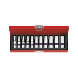 KOMPLET NASADEK 1/4 6-KĄTNE 11 SZTUK 4-13MM DŁUGIE