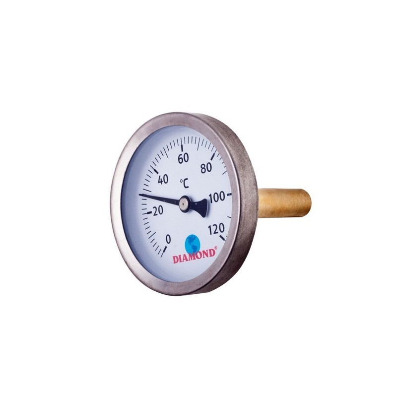 TERMOMETR ŚR 63MM 0-120C, TYŁ-GW 1/2' TERMOMETR ŚR 63MM 0-120C, TYŁ-GW 1/2'