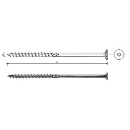 WKRĘT DO DREWNA Z ŁBEM STOŻKOWYM NA TORX 590MM T25